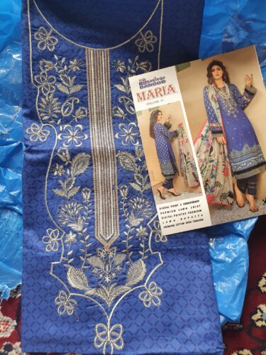 Maria New Volume 2023 | Unstitched EMBROIDERED Lawn | French Blue MB-7002 photo review