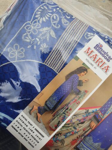 Maria New Volume 2023 | Unstitched EMBROIDERED Lawn | French Blue MB-7002 photo review
